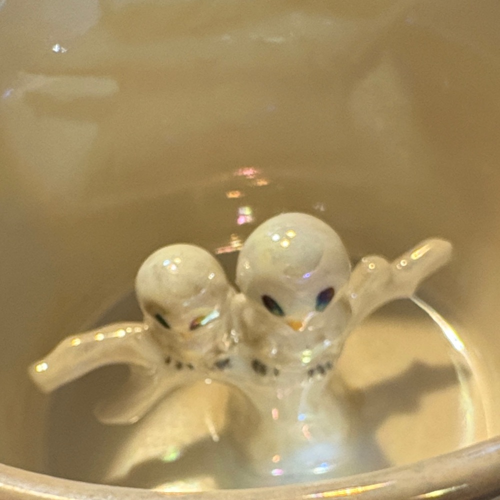 Anthropologie Iridescent Cream “Owl you need is Love” Mug - Picture 4 of 6